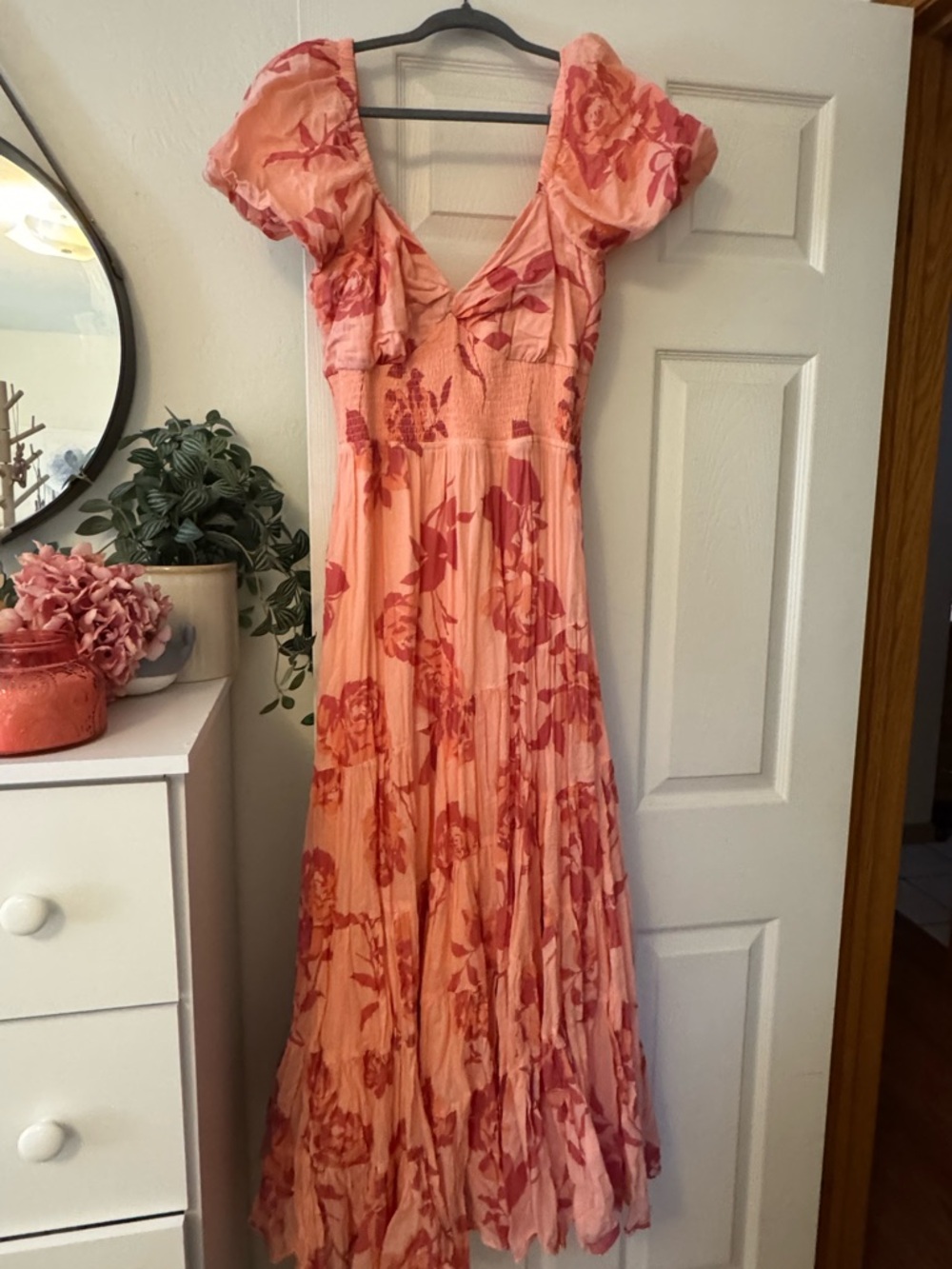 Smocked Peach free people dress NEW size XL